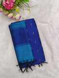 ROYAL BLUE WITH SKYBLUE RAW SILK 3 PIECE SET