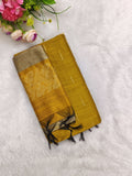 MUSTARD YELLOW RAW SILK 3 PIECE SET