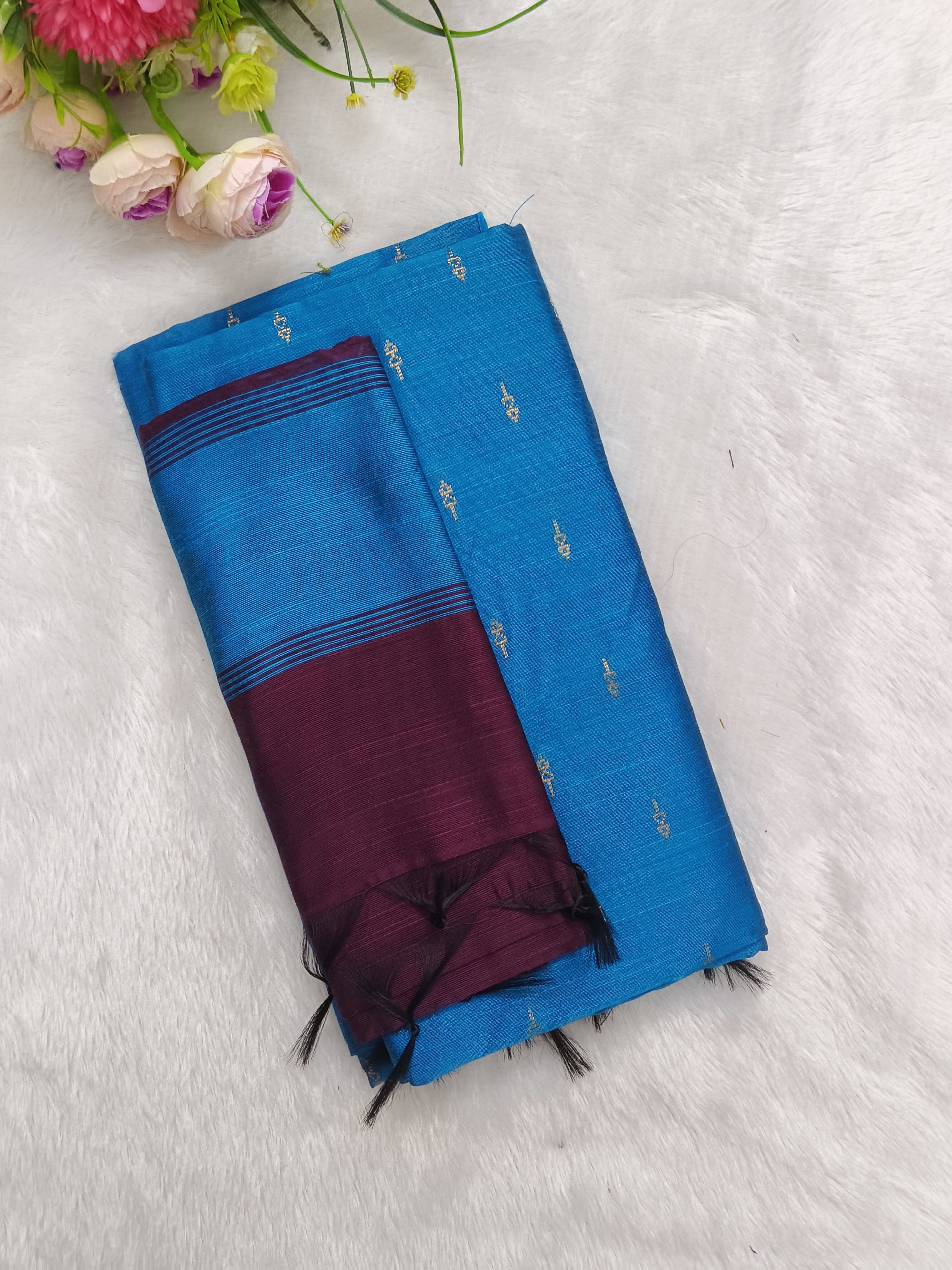 SKY BLUE RAW SILK 3 PIECE SET