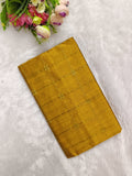 yellow checked raw silk top
