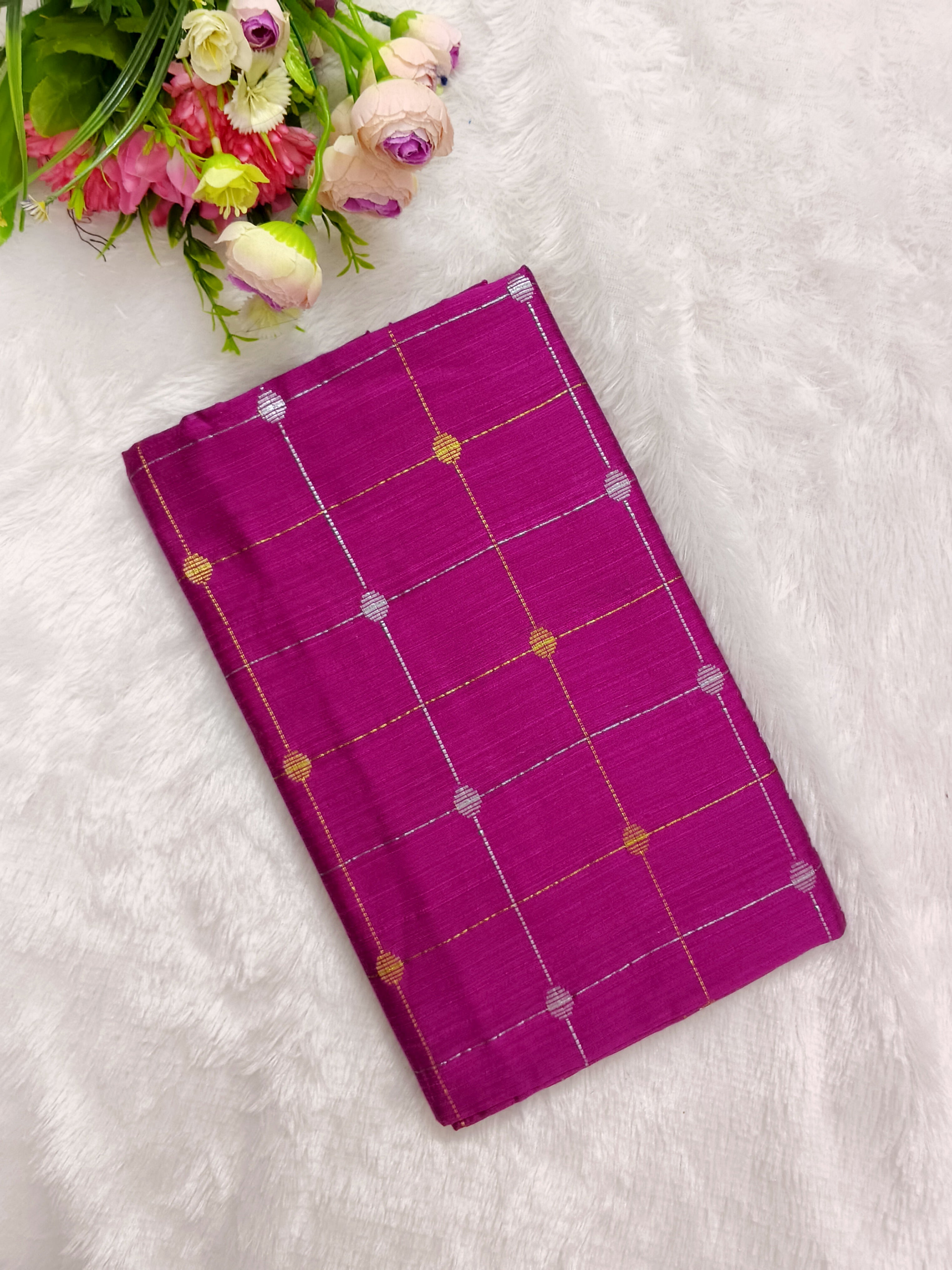 rani rose checked raw silk top
