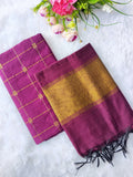 mejanta pink raw silk 2 piece set
