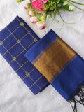 royal blue raw silk 2 piece set