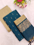 mayil green raw silk 3piece set