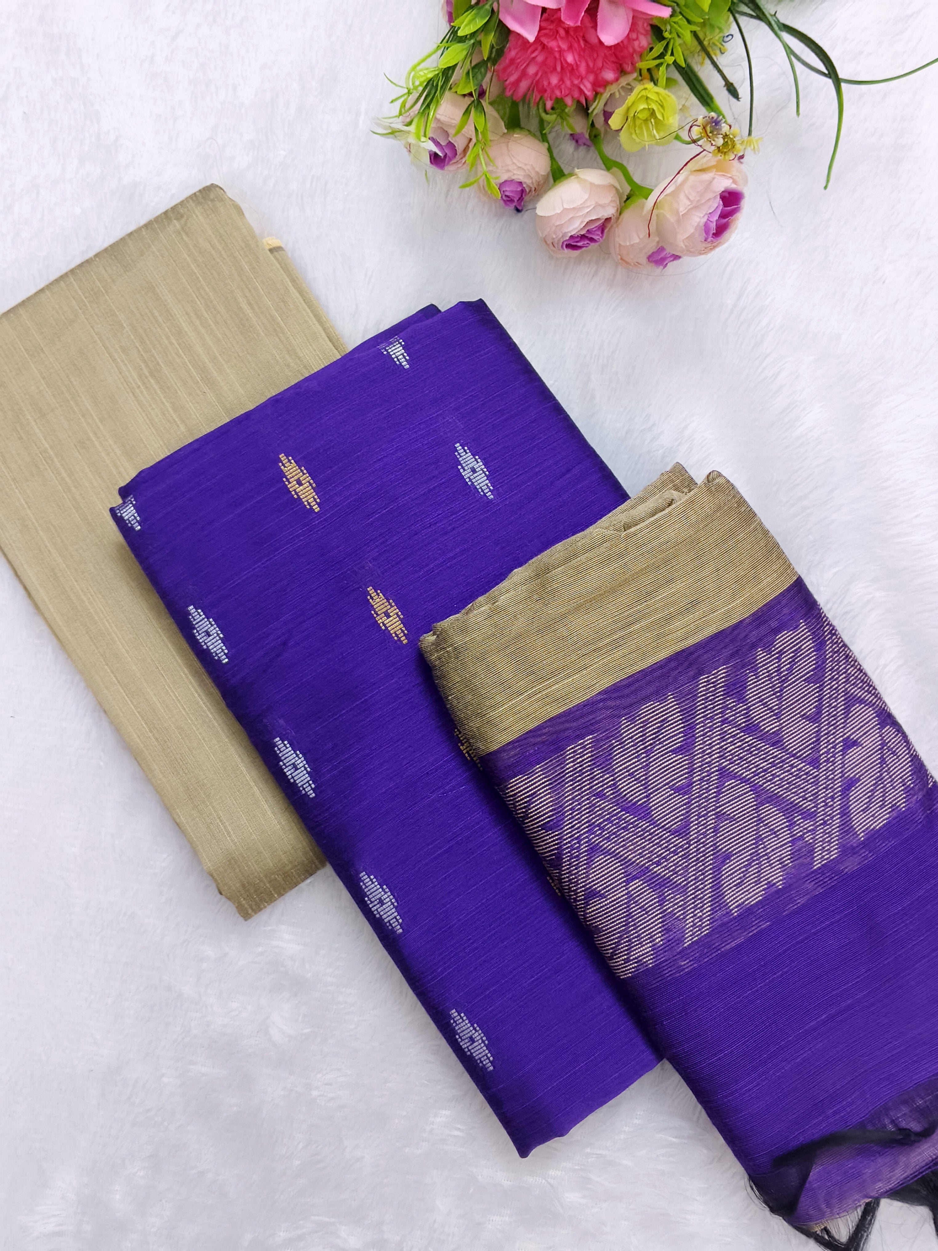 purple raw silk 3 piece set