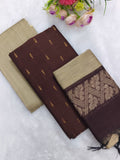 brown raw silk 3 piece set