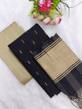black raw silk 3 piece set