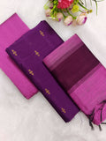 wine with pink raw silk 3 piece set
