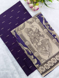 dark purple raw silk top with purple duppata