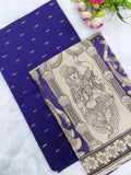 purple raw silk top with purple kalamkari duppata 2 piece set