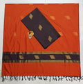 chocolate brown with rust orange soft silk 2 piece set