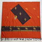 chocolate brown with rust orange soft silk 2 piece set