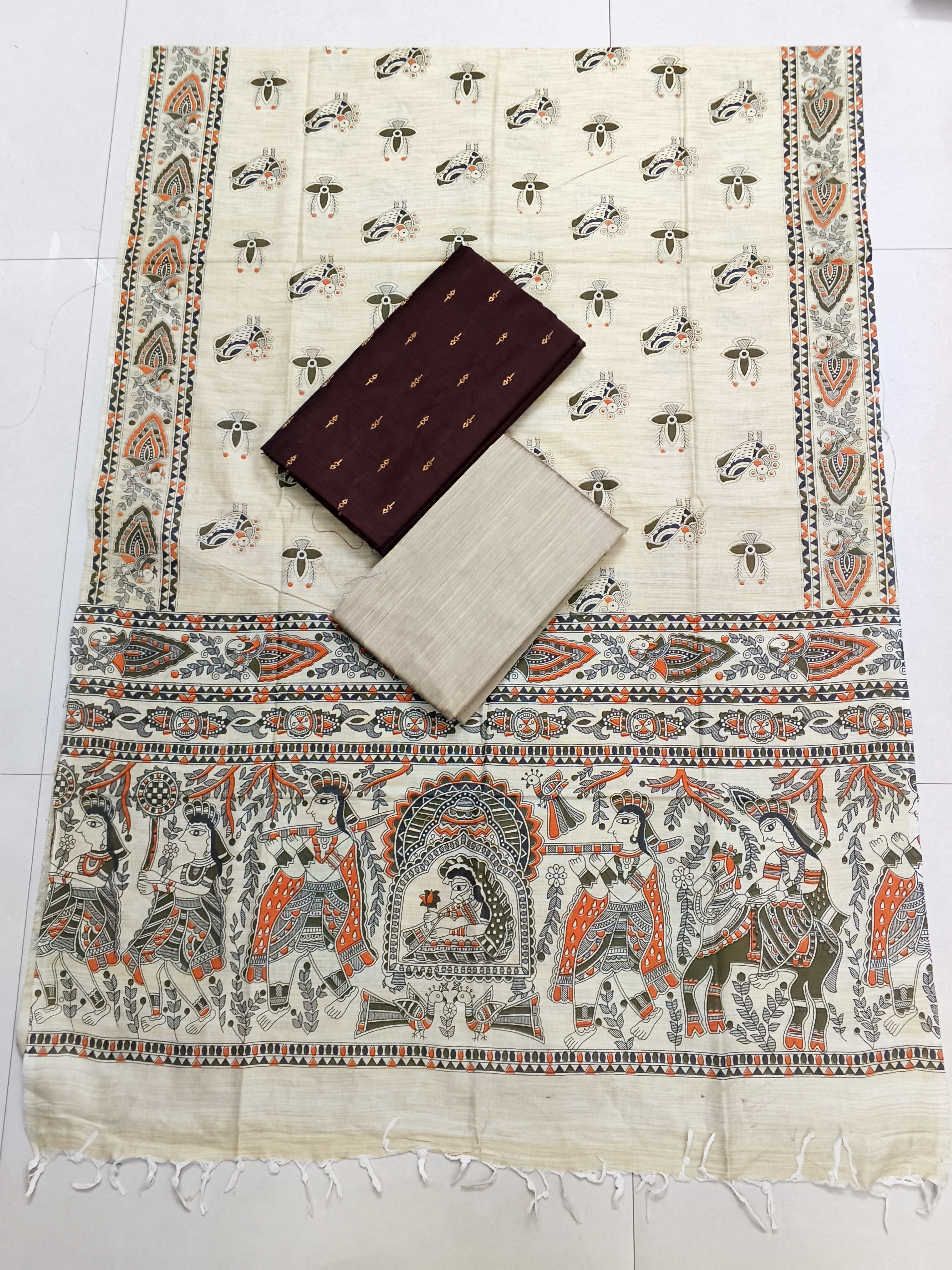 chocolate broen madhubani 3 piece set