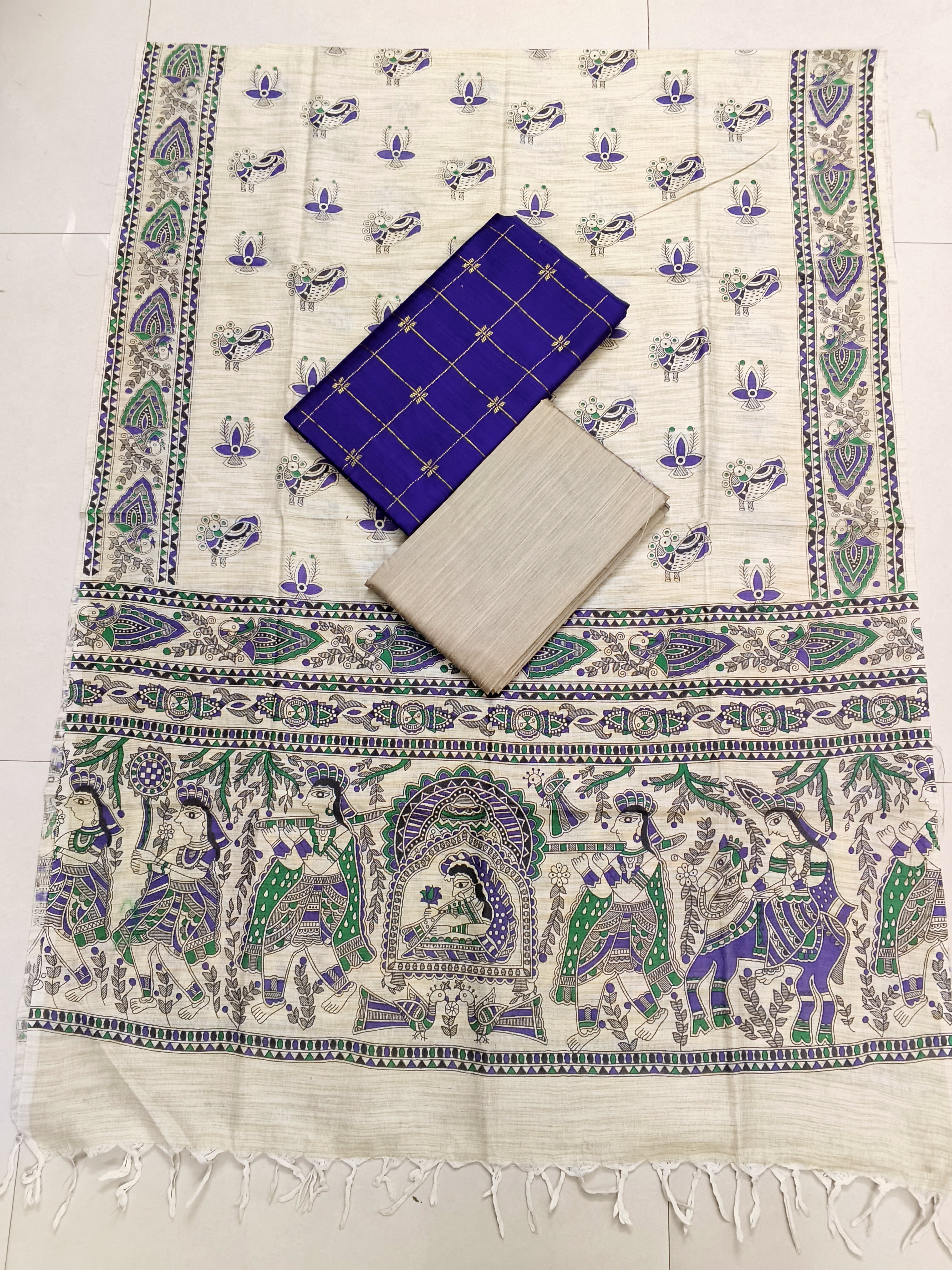 violet madhubani 3 piece set