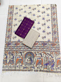 purple madhubani 3 piece set