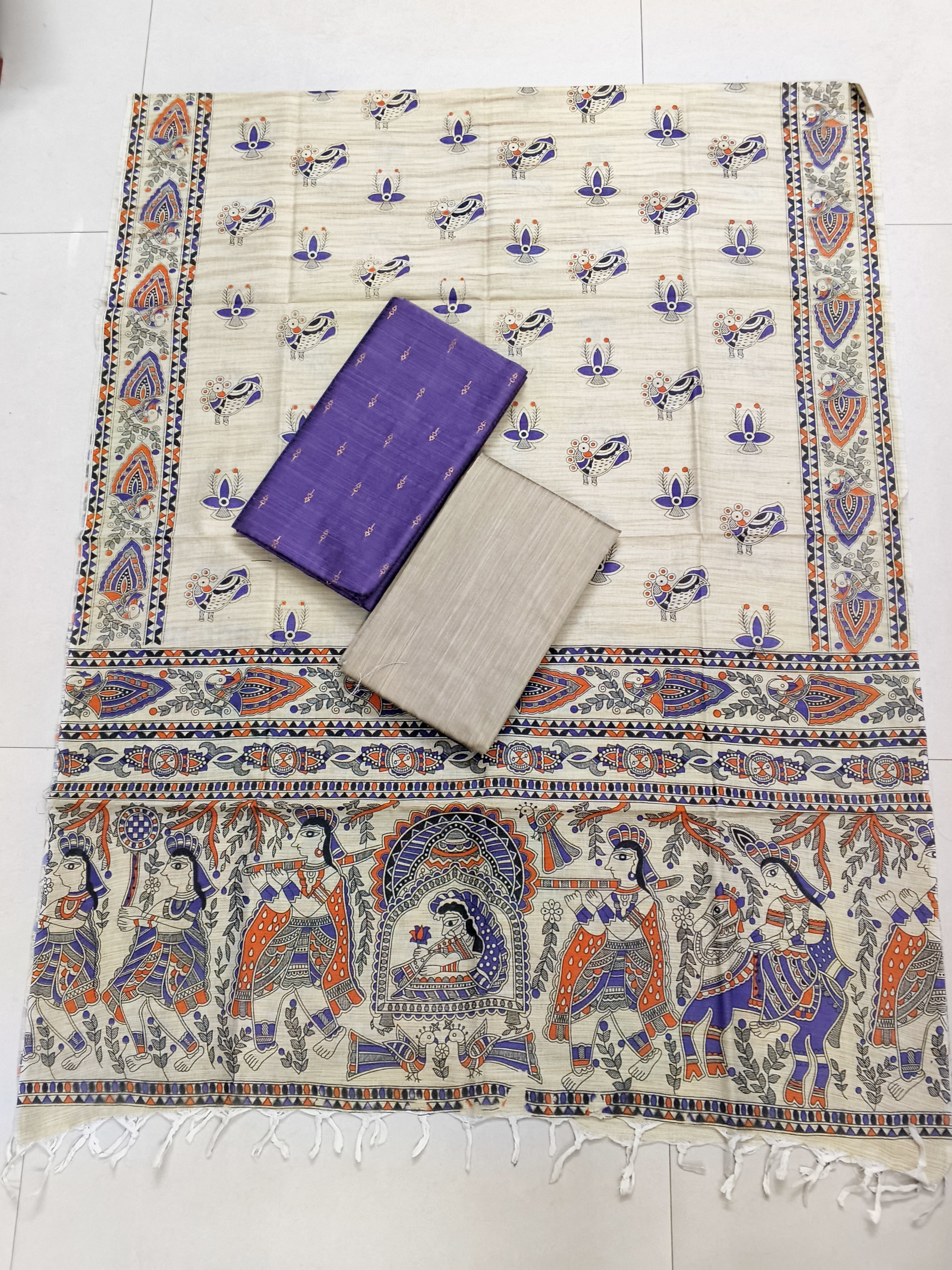 lavendor madhubani 3 piece set