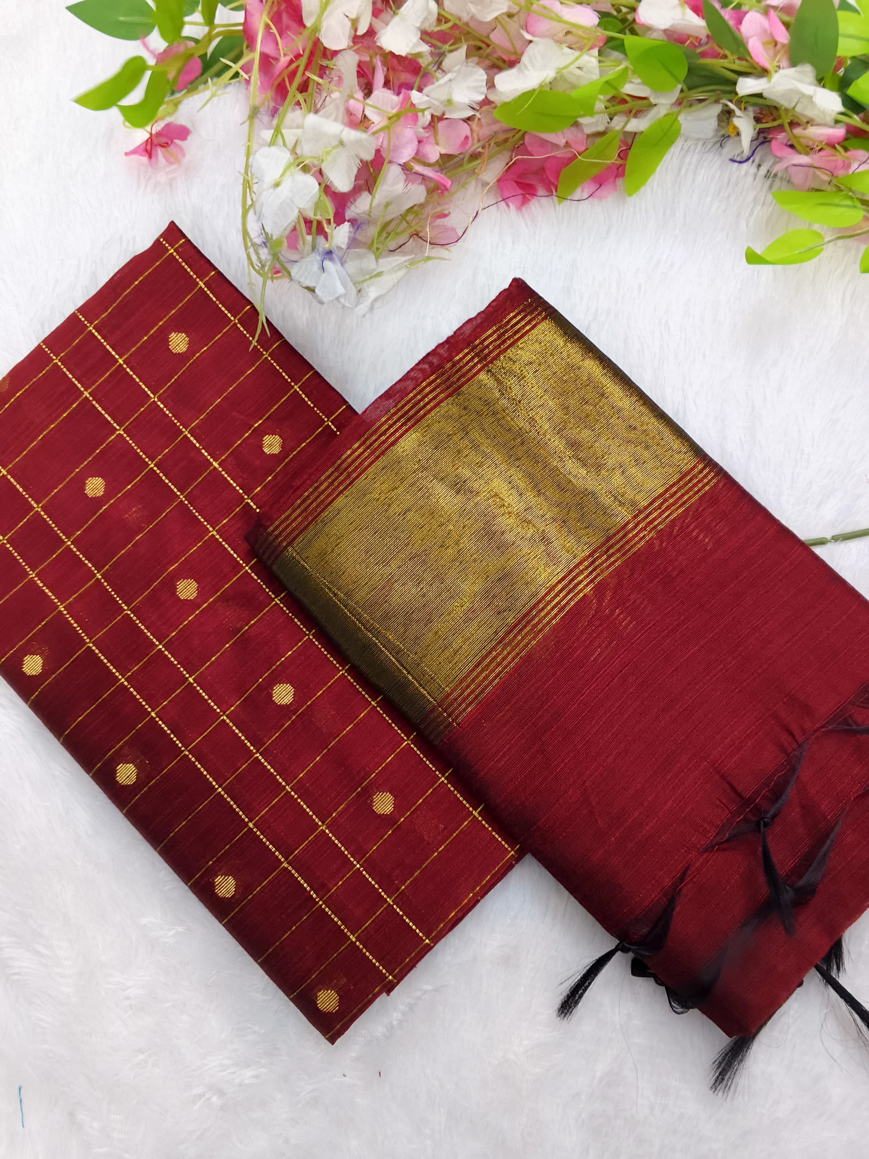 marron top wuth tissue border duppata