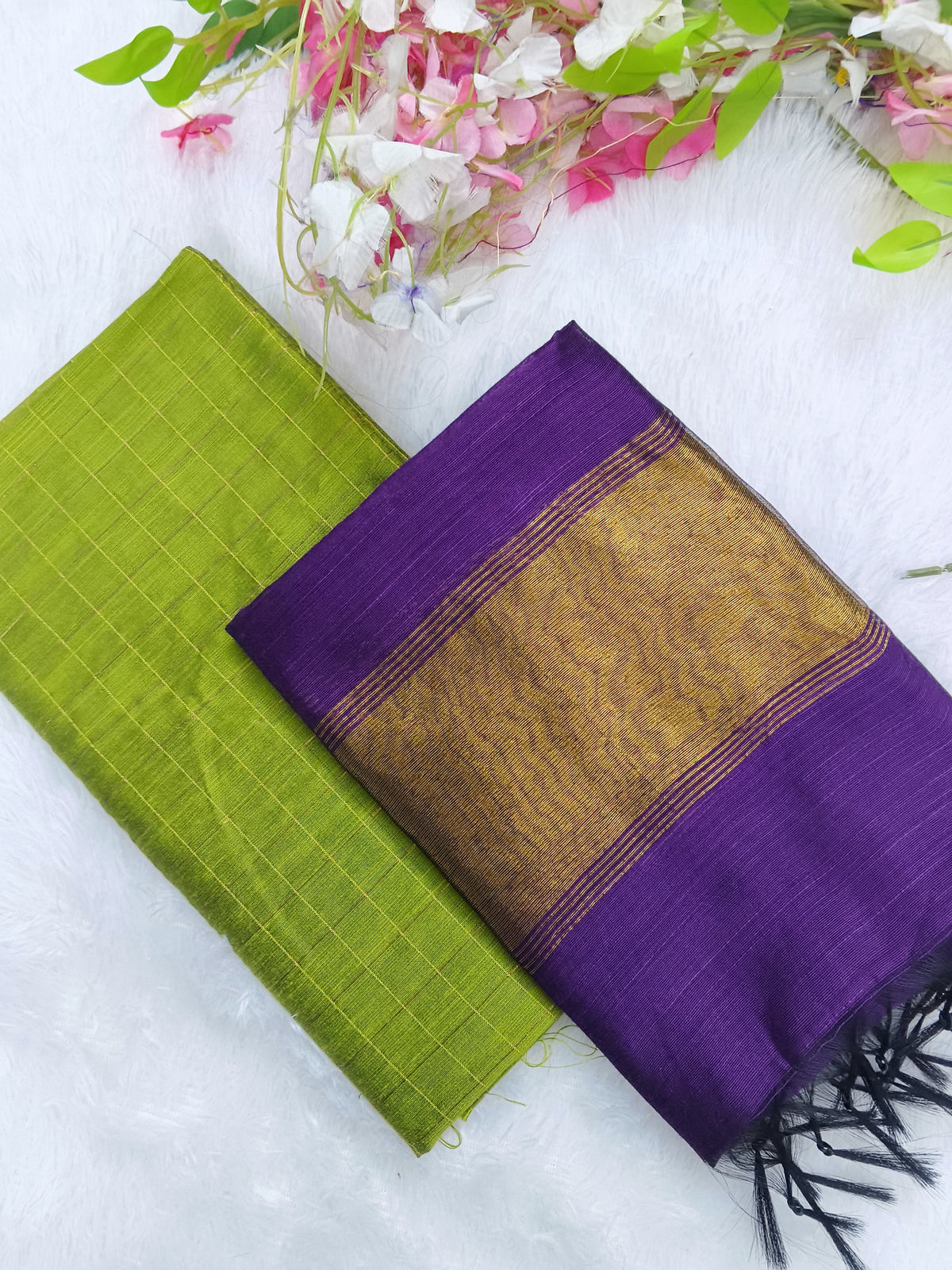 mehandi hreen top with wine tissue border