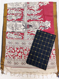 marrron chennuri silk duppata with raw silk top
