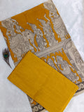 yellow cotton kalamkari 2 piece set