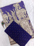 violet cotton kalamkari duppata 2 piece set