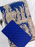 royal blue cotton kalamkari 2 piece set