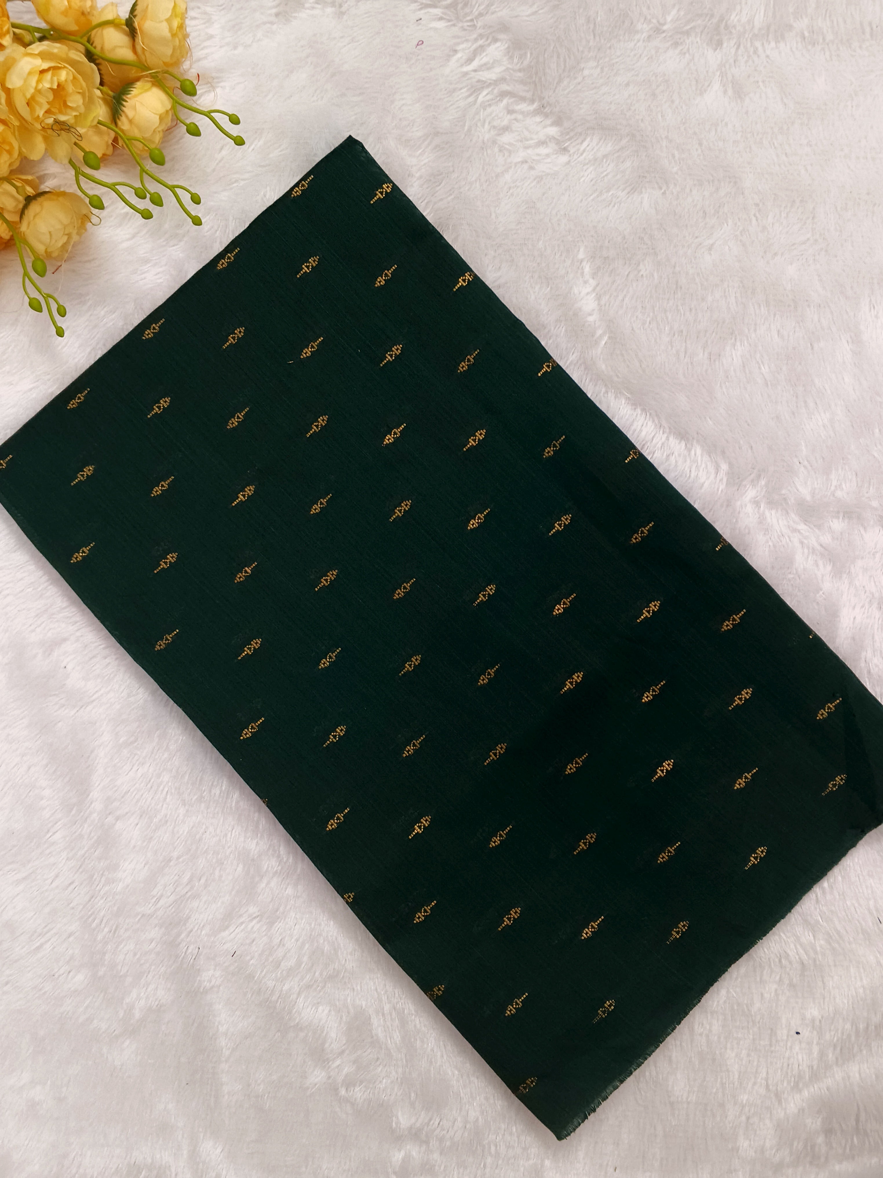 bottle green raw silk top