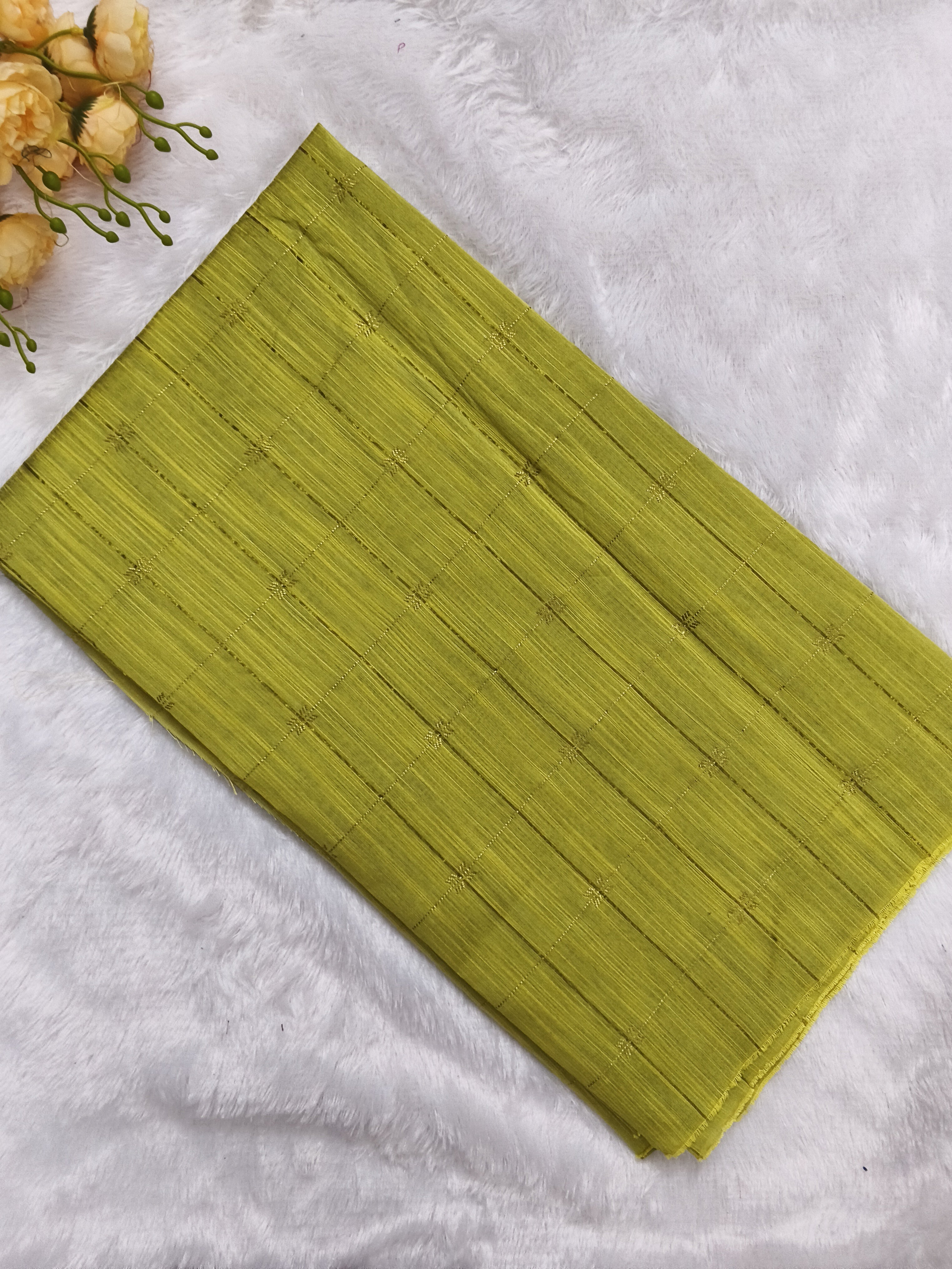 lemon green checked pattern top