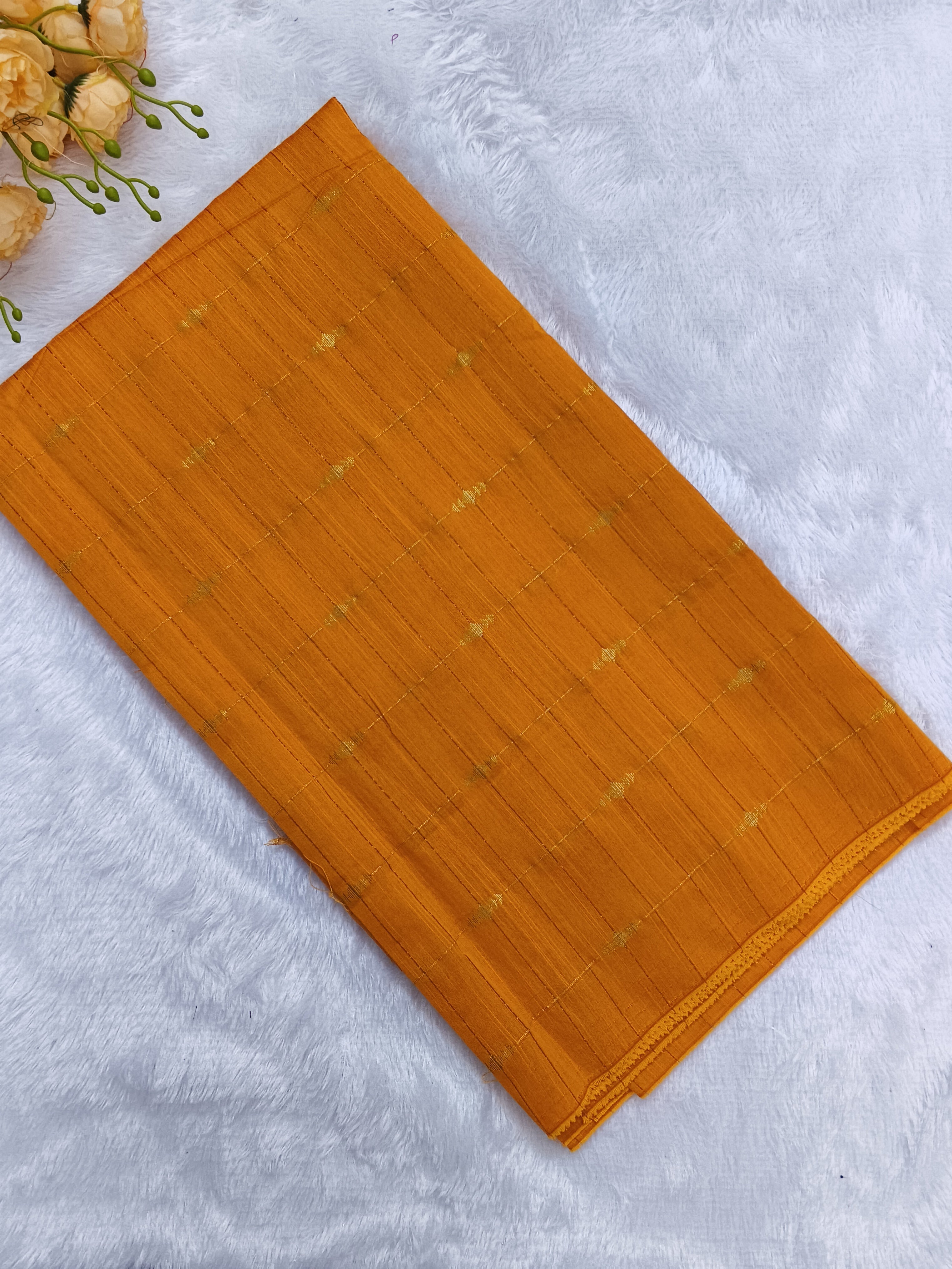 rust yellow raw silk top