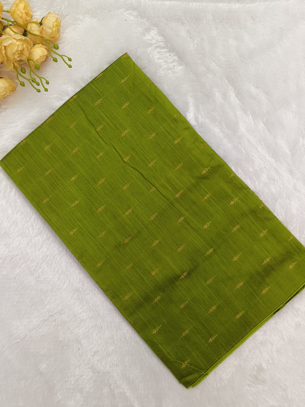 olive green raw silk top
