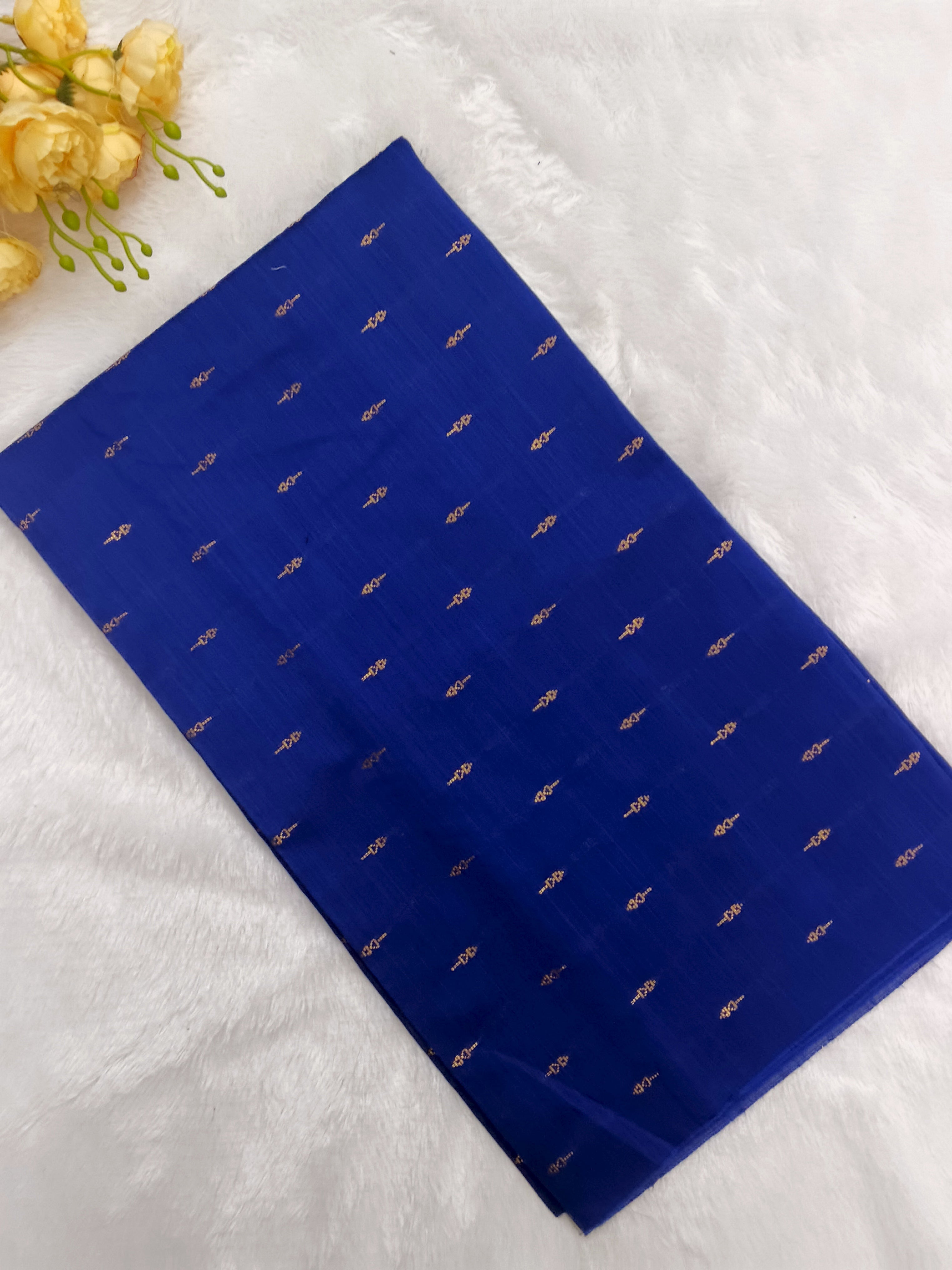 royal blue raw silk top