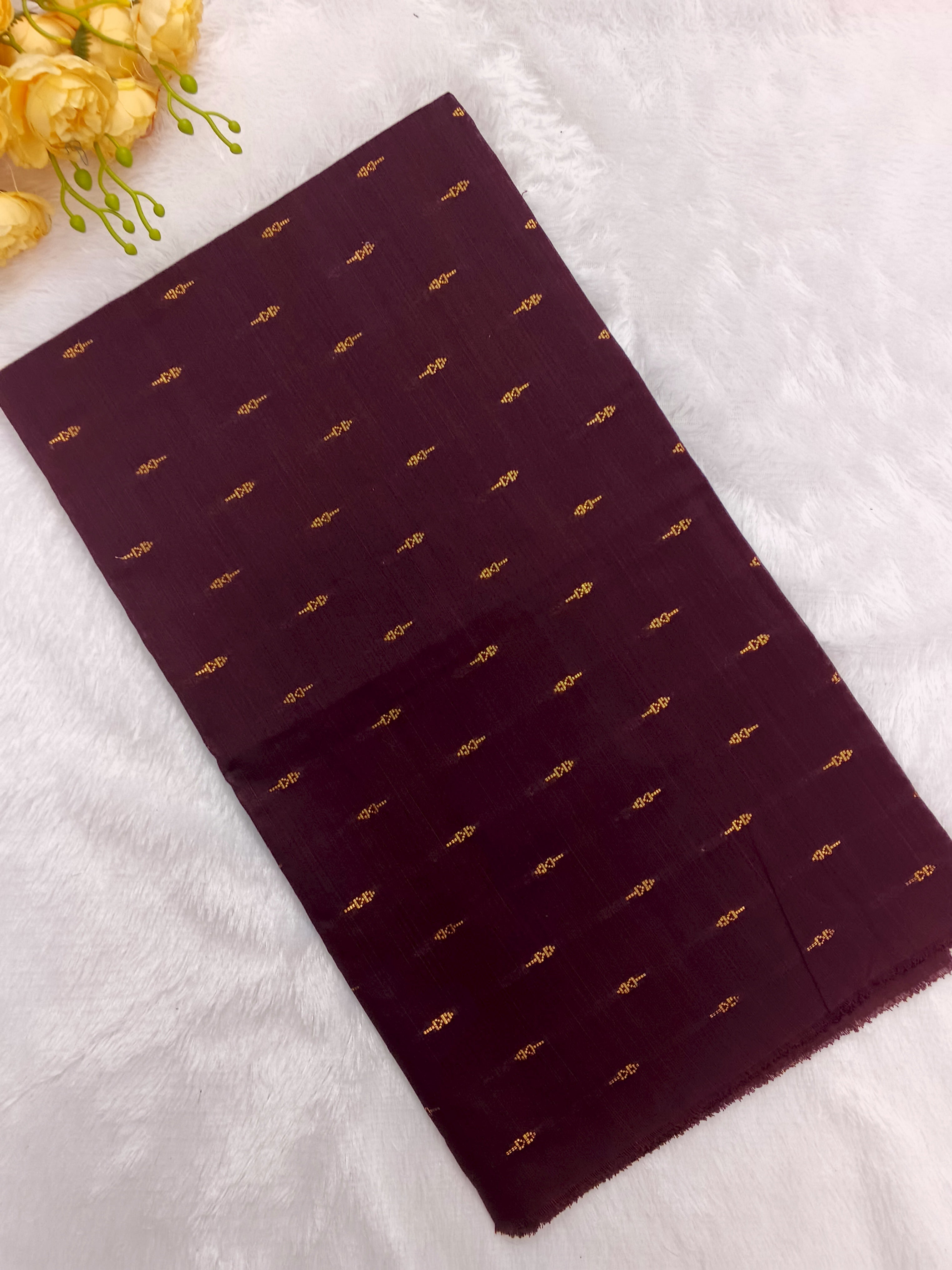 dark brown raw silk butta top