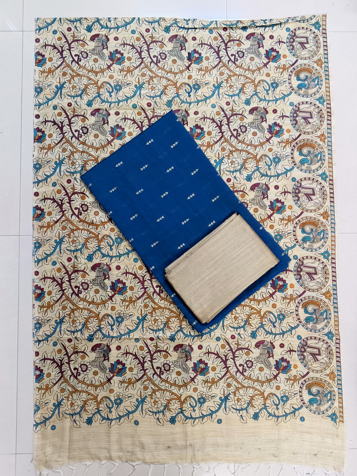 mayil blue madhubani 3 piece set