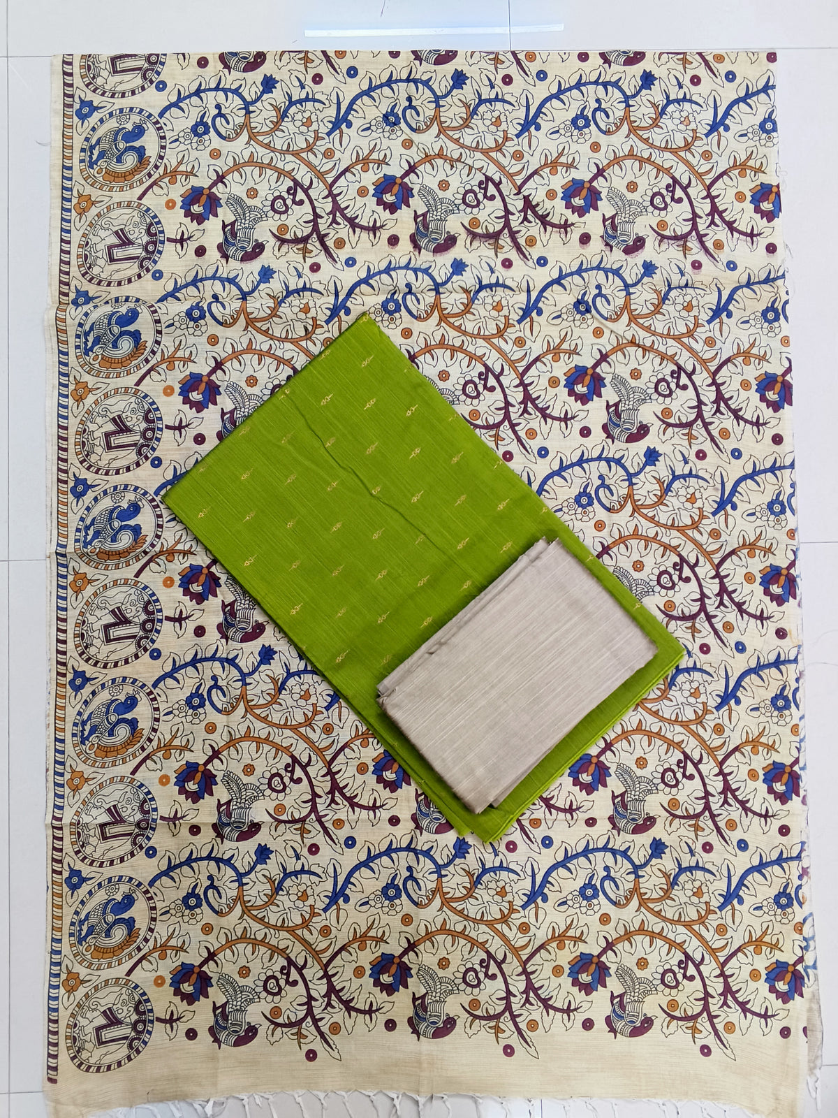 mehandi green madhubani 3 piece set