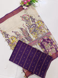 dark purple chennuri silk nizam border duppata 2 piece set