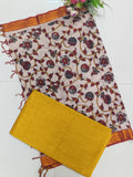 yellow top with marron chennuri silk nizam border duppata 2 piece set