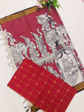 redish marron chennuri silk nizam border 2 piece set
