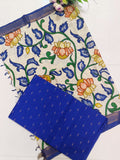 pepsi blue chennuri silk nizam border duppata 2 piece set