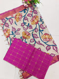 dark pink chennuri silk nizam border duppata 2 piece set