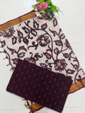 dark brown chennuri silk nizam border 2 piece set