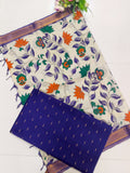 dark purple nizam border duppata with raw silk top