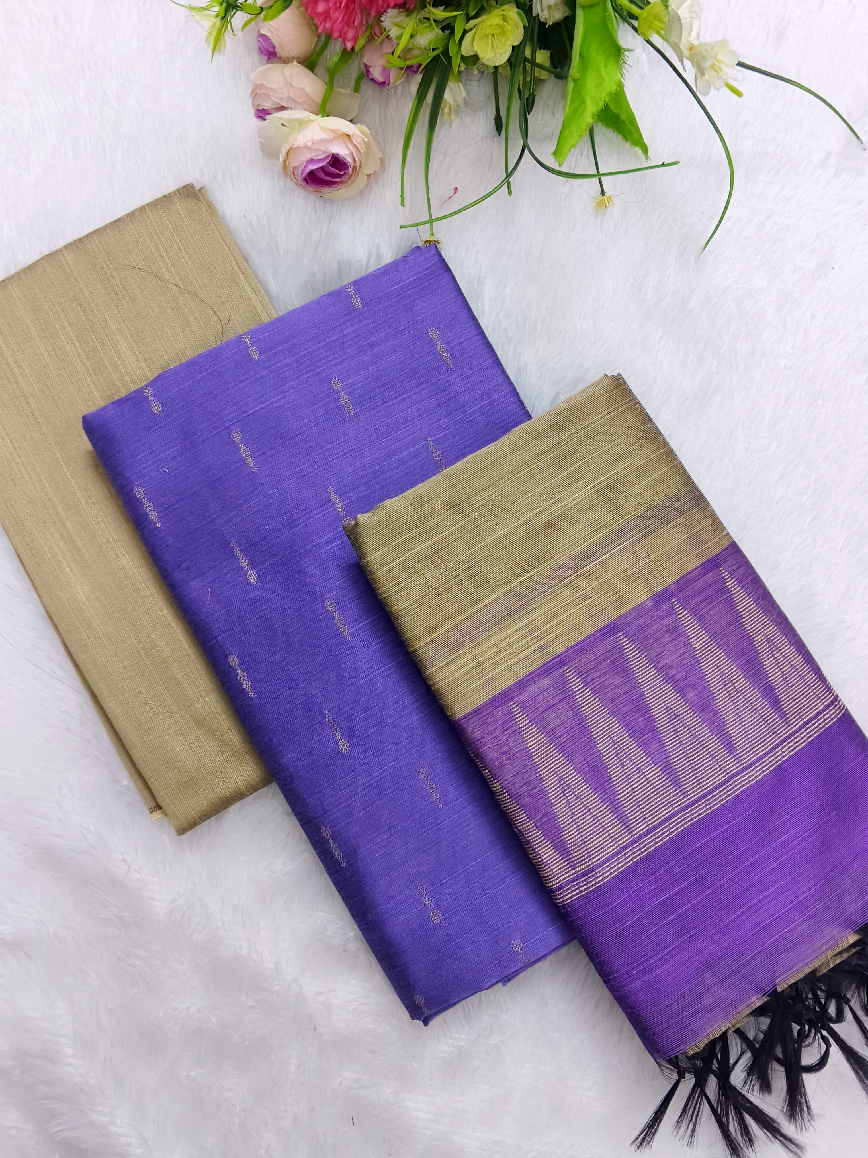 lavendor raw silk 3 piece set