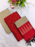 red raw silk 3 piece set