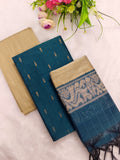 mayil colour raw silk 3 piece set