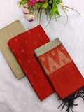 orange raw silk 3 piece set
