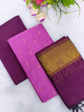 pink raw silk top with wine tissue border duppata 3 piece set