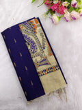violet raw silk top with madhubani 3 piece set