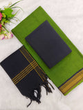 green with black mangalagiri cotton 3 piece set