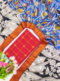 red raw silk top with chenuri silk duppata