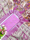 pink raw silk top with chrnnuri silk duppata 2 piece set